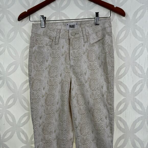 PAIGE Hoxton Ultra Skinny Ankle High Rise Jeans Sonoran Snake Size 26 - Picture 10 of 14
